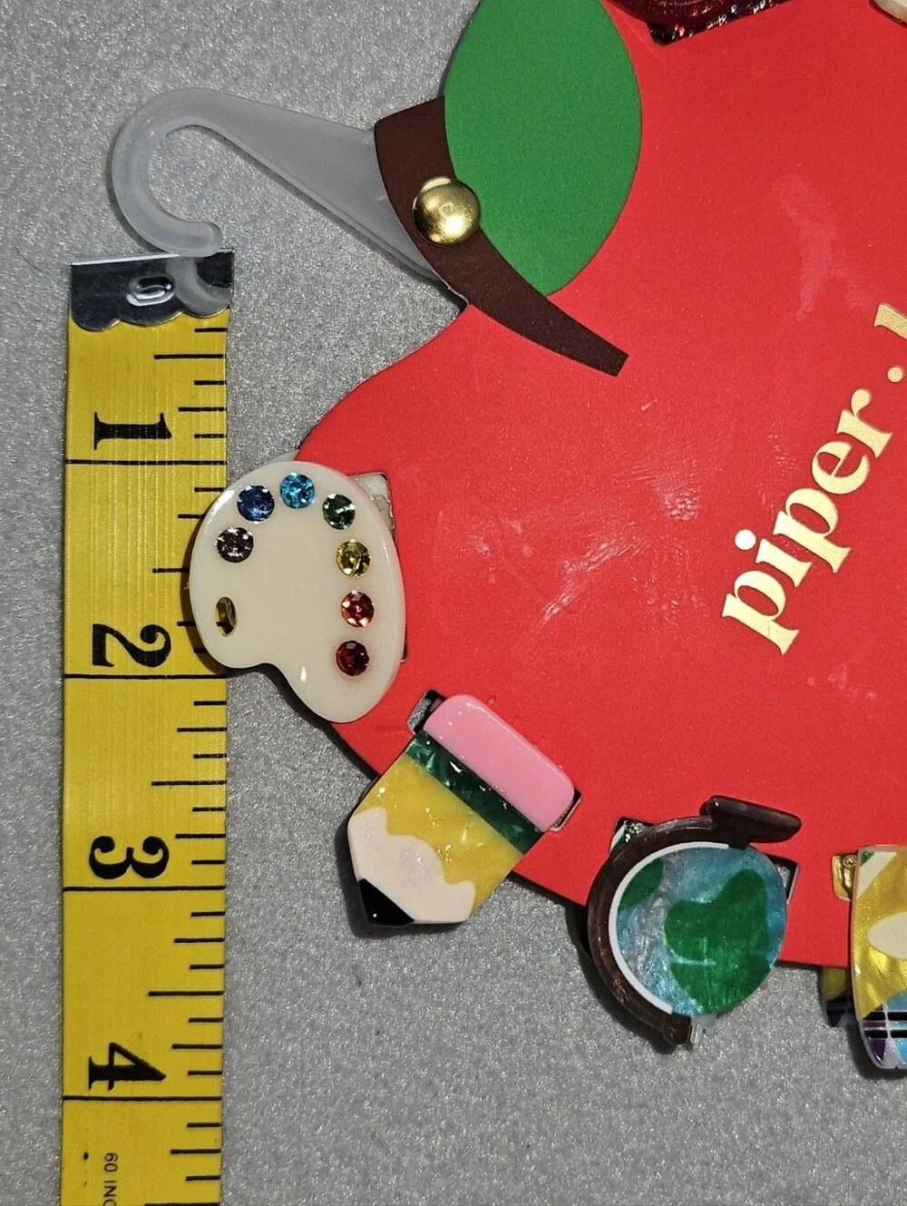 Piper K NWT School-Themed Mini Hair Clips – Viral Enamel Collection 📚🍎✏️
